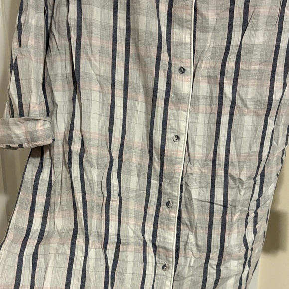 NWT Stars Above Pink and Grey Striped Flannel Nightgown - Picture 5 of 5